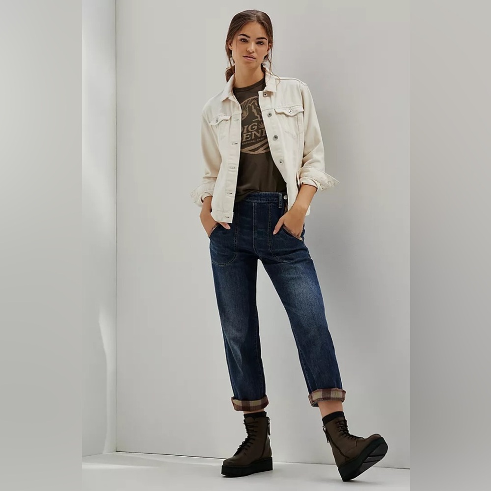 Pilcro Anthropologie Blue Denim Jeans with plaid Size 28